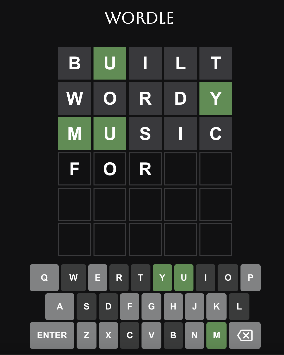 Screenshot of Wordle for Mom